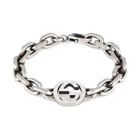 silver gucci chain bracelet|gucci interlocking silver bracelet.